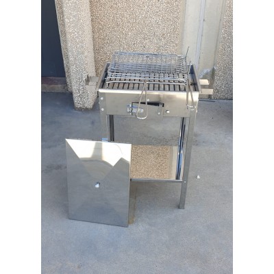 Stainless steel barbecue stove with grill and tray