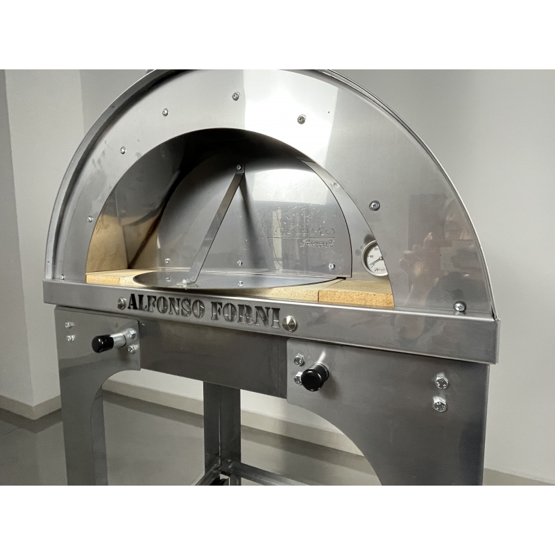 Forno a Legna Alfonso 2 Pizze Full Optional con Carrello in Inox a Cottura  Diretta: La Scelta Perfetta per Cucinare Pizza, Pane