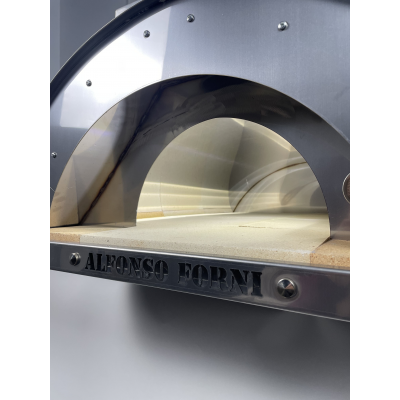 Forno a Legna Alfonso 6 Pizze Full Optional con Tetto in Acciaio Inox