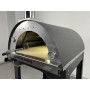 Forno a legna/gas ALFONSO 4 PIZZE IBRIDO CON CARRELLO