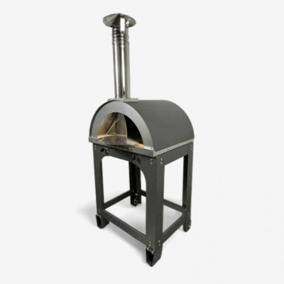 Forno a legna alfonso 2 pizze full optional con carrello