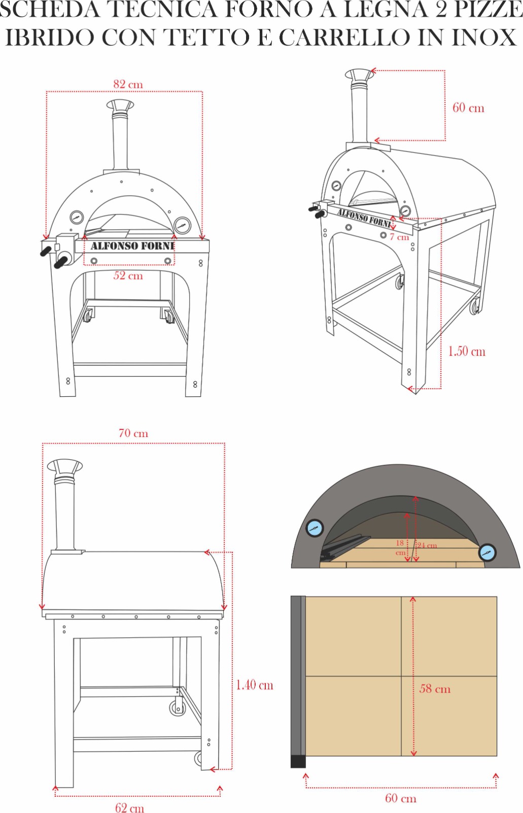 Forno pizza rotante a gas doppio bruciatore - STARPIZZA