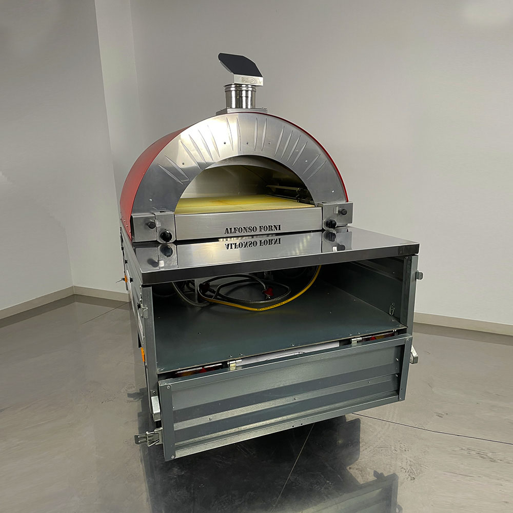 Pizza Trailer con forno ibrido Alfonso ibrido 4 pizze Professional