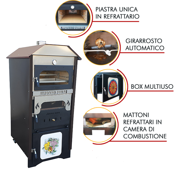 LUXOR V2 TOP - forno a legna decorato in ceramica