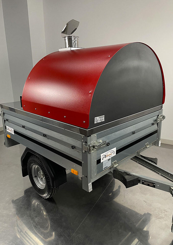 Pizza Trailer con forno ibrido Alfonso ibrido 4 pizze Professional